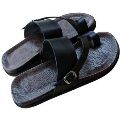 Men's Spring/Summer Casual Ultra-Fine Leather flat Beach Sandals