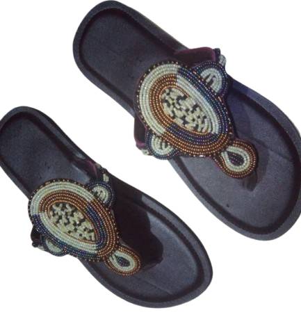 Handcrafted African Maasai Beaded Leather Sandals