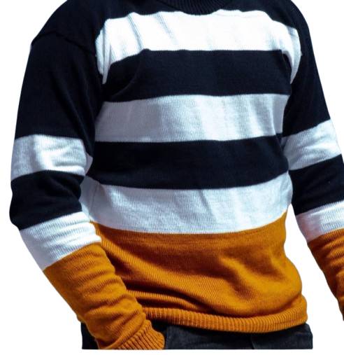 Striking Colorblock Striped Crewneck Sweater
