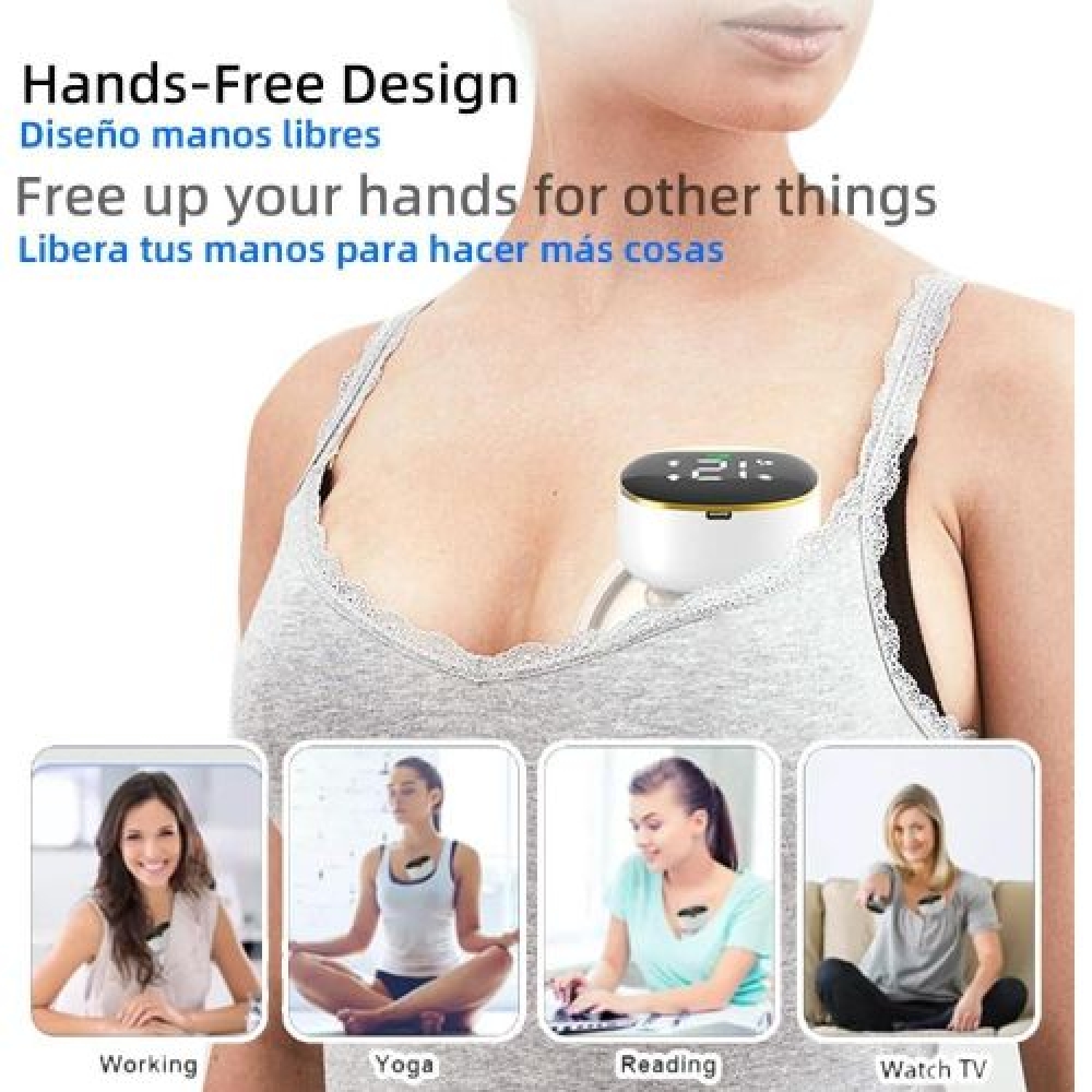 Portable Silent Breast Pump 4 Modes & 12 Levels Suction Adjustment Lightweight Wireless Breast Pump Handsfree for Breast Milk